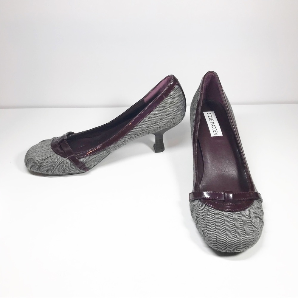 Steve Madden gray school girl kitten heels